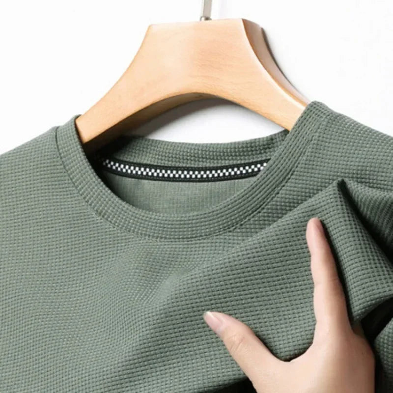 Polo Waffle Solid T-shirt - Palm and Thread