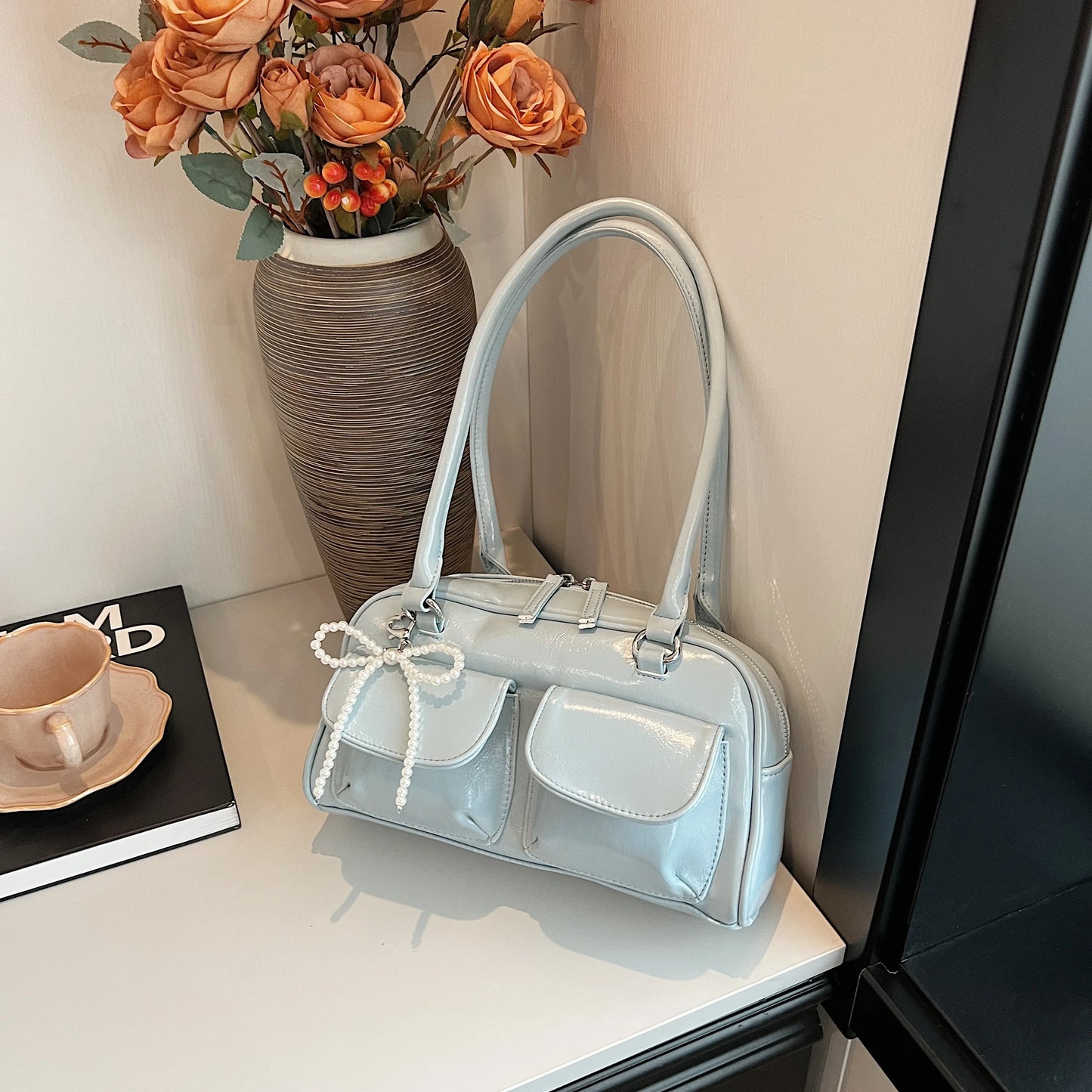 Trendy Bow Underarm Pillow Bag