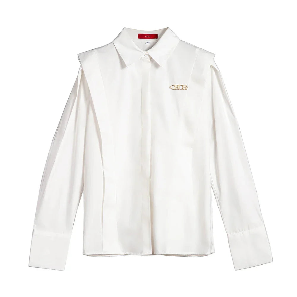 New Casual Ruffles Solid Blouse - Palm and Thread