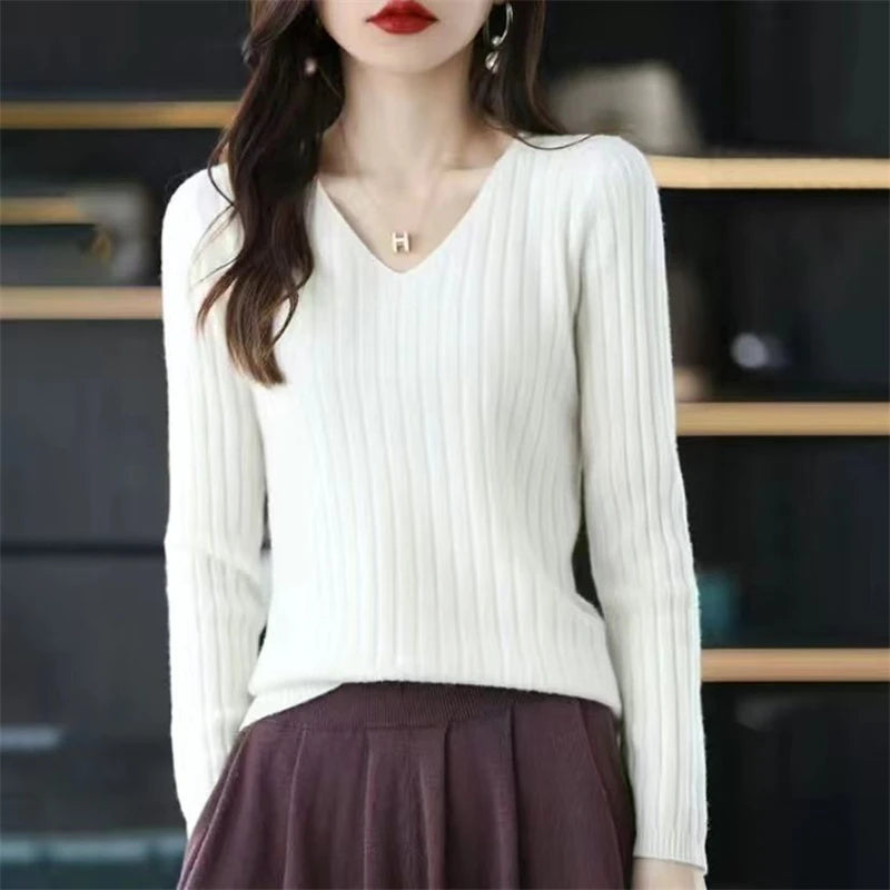 Solid Soft Ribbed Basic Knitted Sweater Top - Palm and Thread