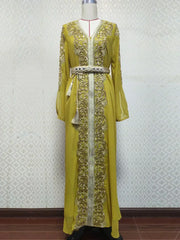 Elegant Embroidered Abaya - Palm and Thread