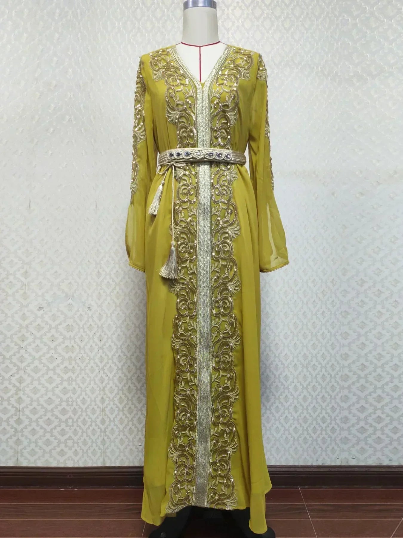 Elegant Embroidered Abaya - Palm and Thread