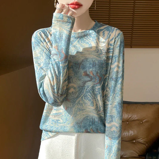 O-neck Long-sleeved Pullover - Palm and Thread