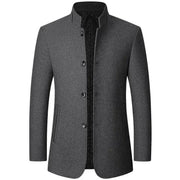Chinese Style Stand Collar Solid Coat