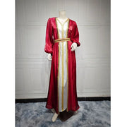 Satin Open Abaya - Palm and Thread