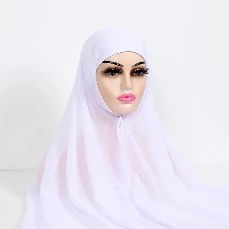 Chiffon Hijab With Underscarf Cap Bonnet Instant - Palm and Thread