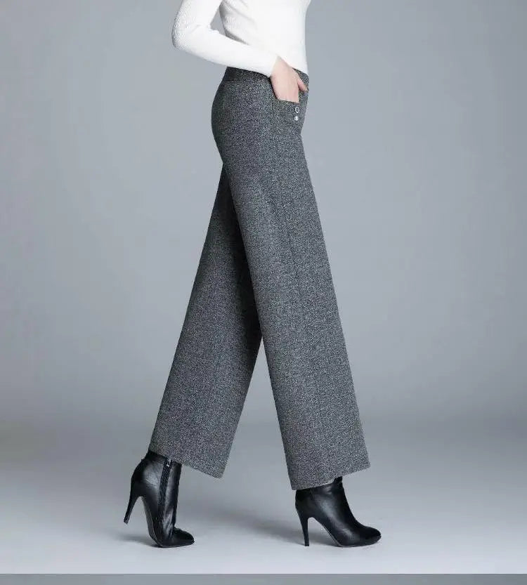 Elegant Thick Woolen Straight Pant - Palm and Thread