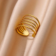 Gold Color Hollow out Open Finger Ring - Palm and Thread