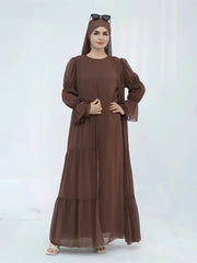 Chiffon Plain Abaya Set - Palm and Thread