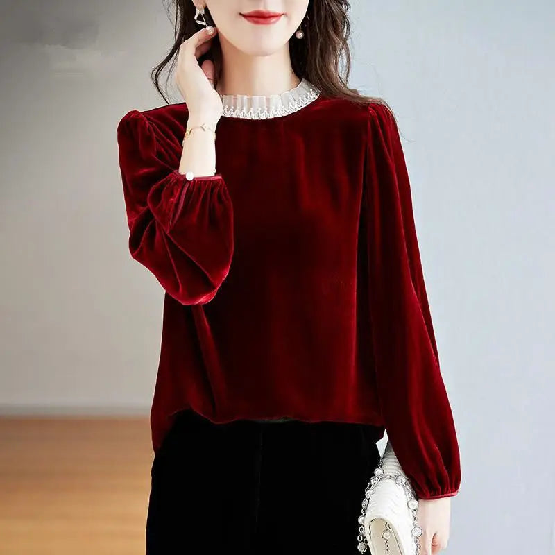 Elegant Chic Ruffle Lace Patchwork Vintage T-Shirt Top - Palm and Thread