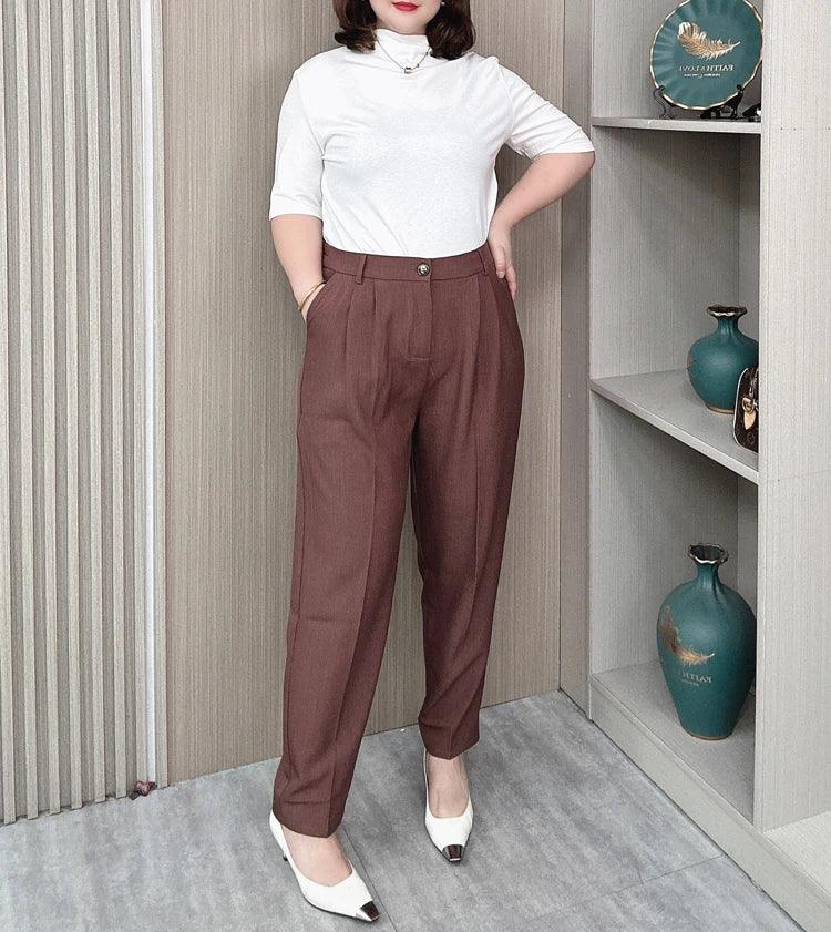 High Waist Tailored Casual Pant - Palm and Thread