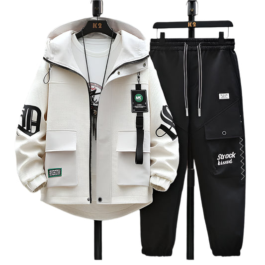 Hooded Sportswear Jacket + Pant Matching Set - Palm and Thread