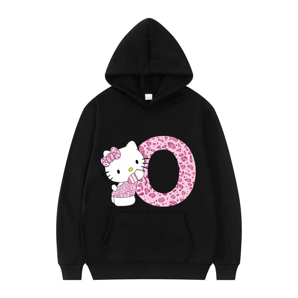 Black Hello Kitty Letter Hoodie - Palm and Thread