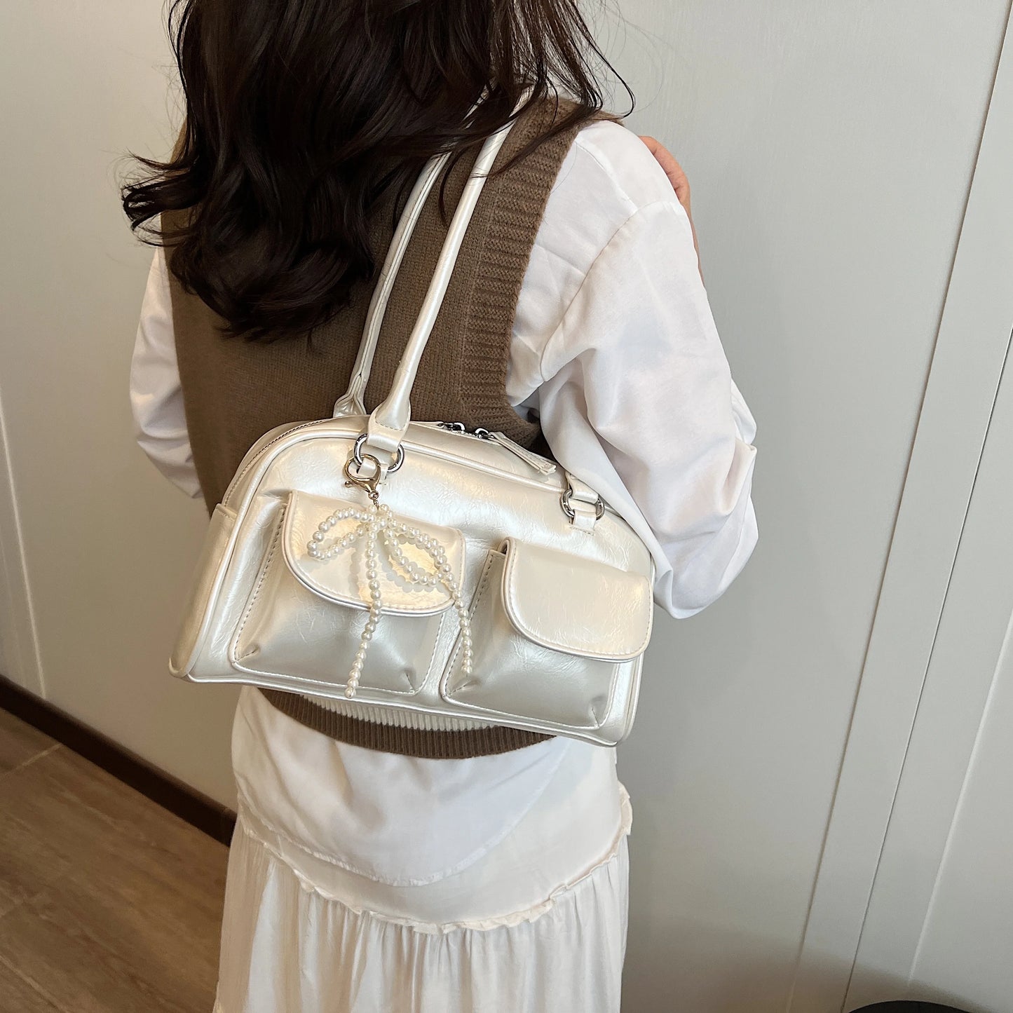 Trendy Bow Underarm Pillow Bag
