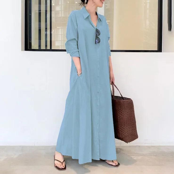 Lapel Pocket Robe Abaya Dress - Palm and Thread