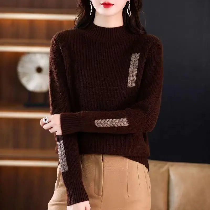 Simple Casual All Match Knitted Sweater Top - Palm and Thread