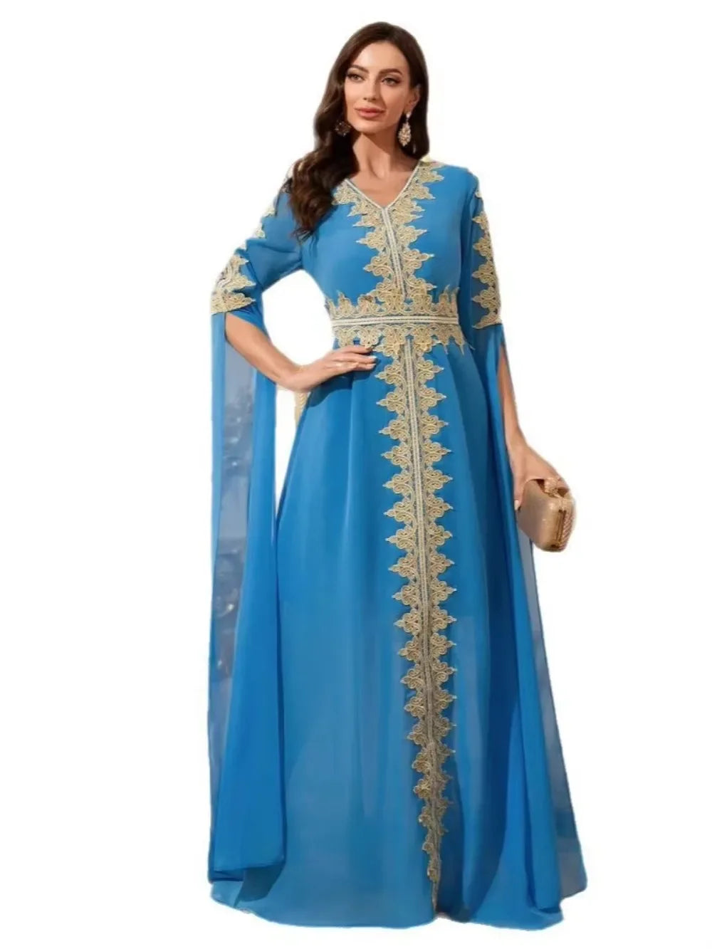 Elegant Embroidered Abaya - Palm and Thread