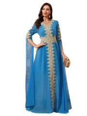 Elegant Embroidered Abaya - Palm and Thread
