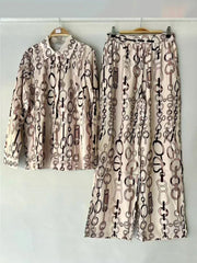 Retro geometric shirt + elastic pant suit - Palm and Thread