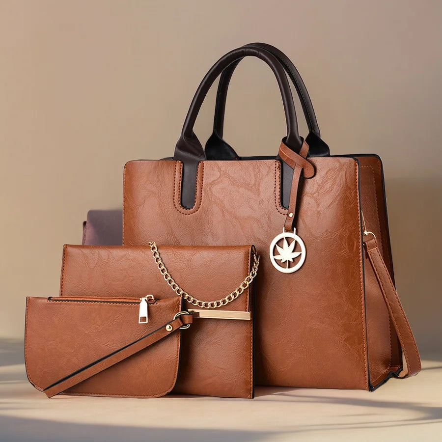Three-Piece Set Handbag - Palm and Thread