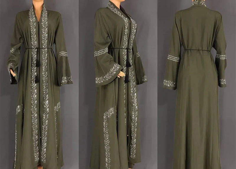 Flared Long Sleeve Loose Maxi Dress Abaya - Palm and Thread