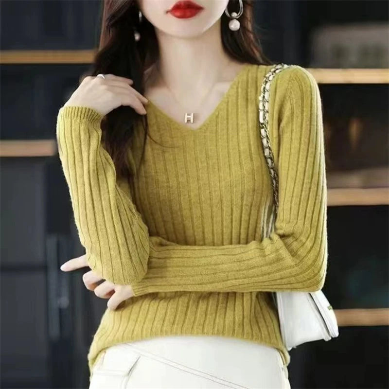 Solid Soft Ribbed Basic Knitted Sweater Top - Palm and Thread