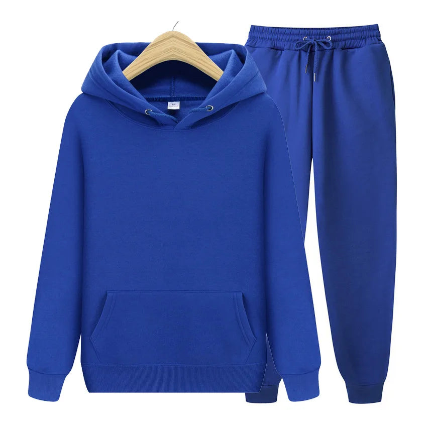 Solid Color Slim Fit Set Hoodie Tracksuit - Palm and Thread