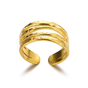 Stainless Steel Chunky Wide Ring - Palm and Thread