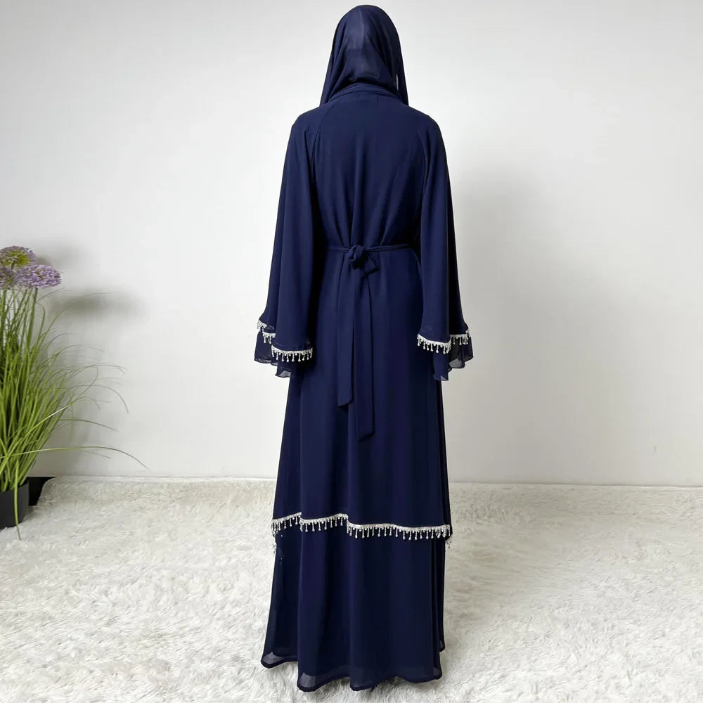 Chiffon Kimono Open Abaya - Palm and Thread