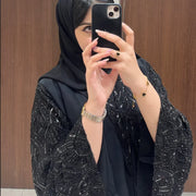 Black Open Include Hijab Turban Abaya - Palm and Thread