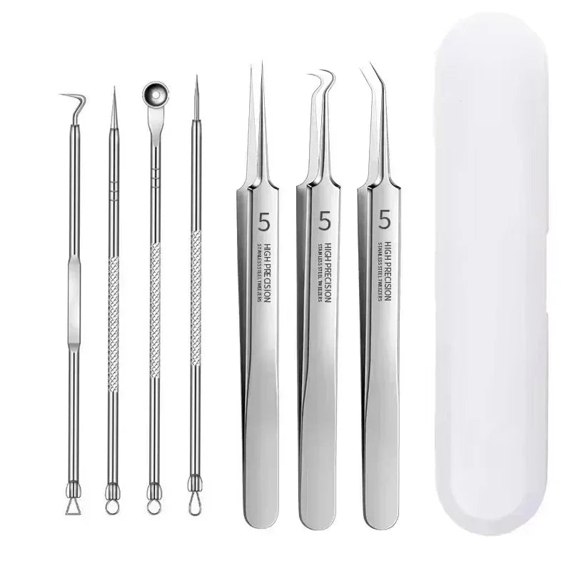 Stainless Steel Clip Pimples Tweezer Blackhead Remover - Palm and Thread