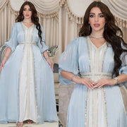 Satin Open Abaya - Palm and Thread
