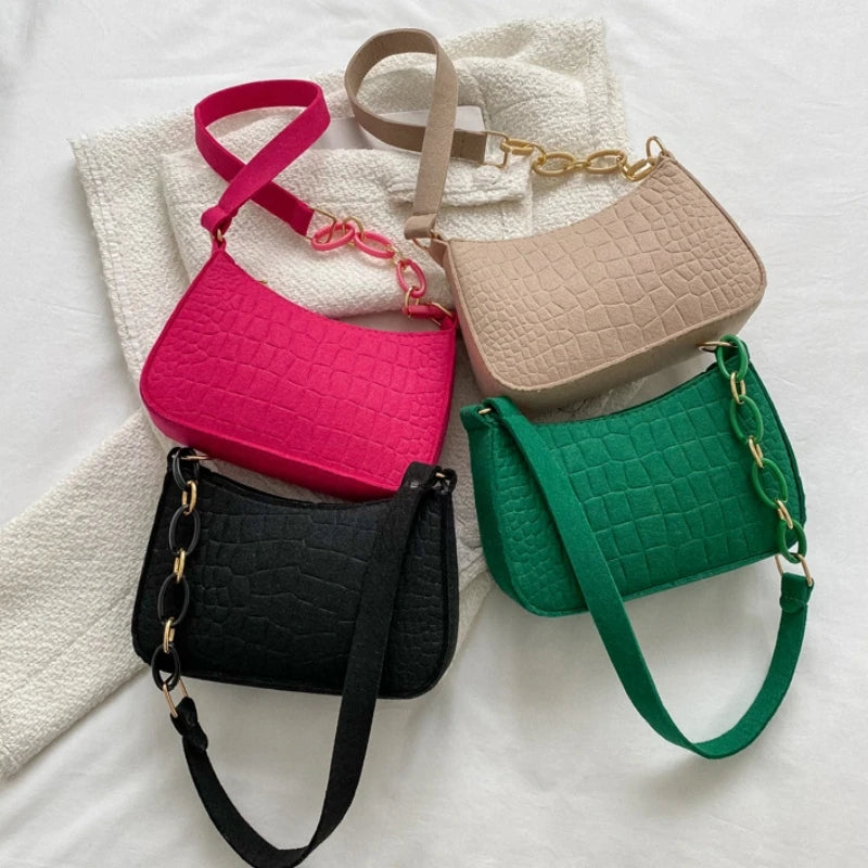 Retro PU Leather Underarm Bag