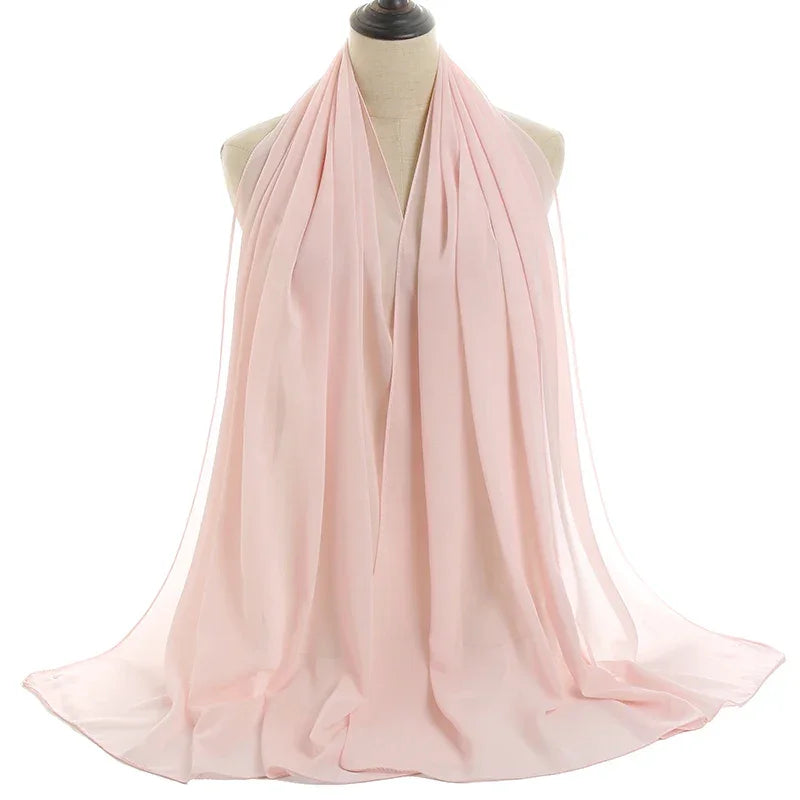 Solid Chiffon Shawl Scarf - Palm and Thread