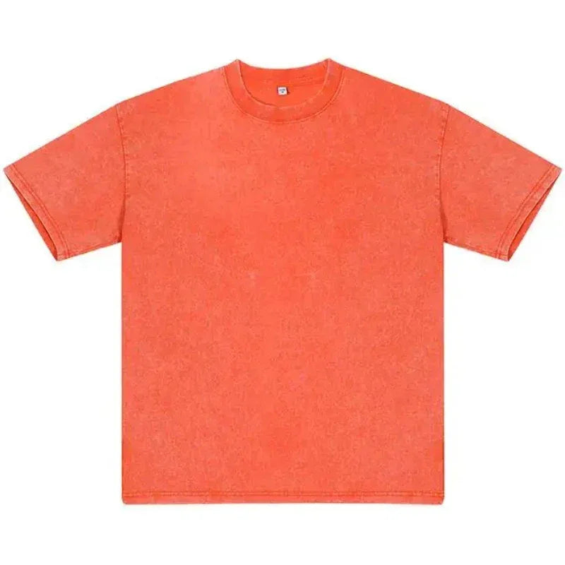 Style Retro Solid Color Short Sleeved T-shirt - Palm and Thread