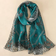 New Print Chiffon Scarf Shawl - Palm and Thread