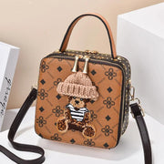 Leather Printing Small Handbag - Palm and Thread