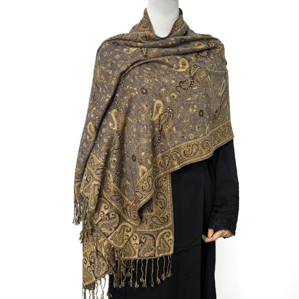 Fashion Paisley Kashmiri Imitated Pashmina Tassel Scarf - Palm and Thread