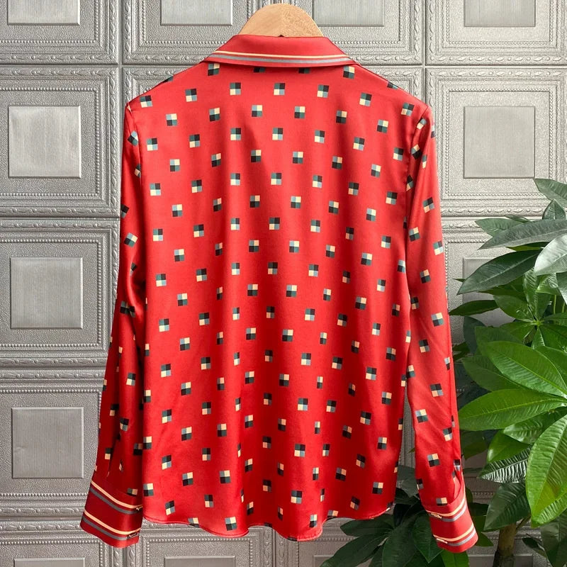 Fashion V-neck Print Shirt - Palm and Thread