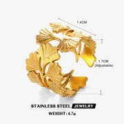 Multiple Styles Stainless Steel Geometric Texture Wide Ring - Palm and Thread
