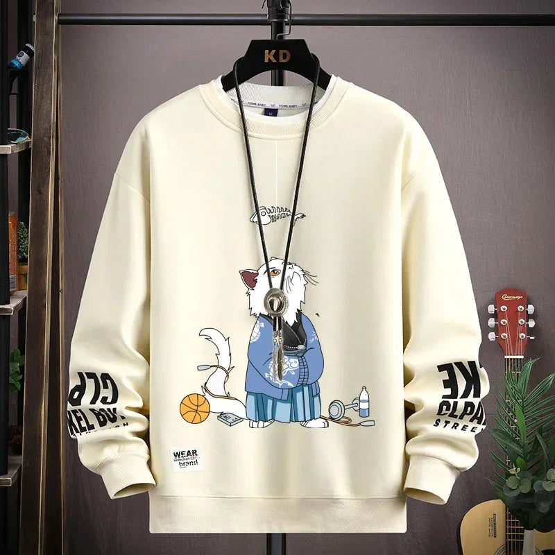 Cartoon Cat Printed Sweatshirt Top - Palm and Thread