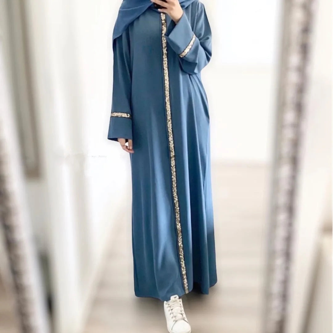 Solid Chiffon Kaftan Abaya - Palm and Thread