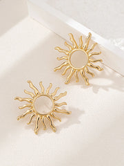 Elegant Sun Flower Stud Earrings 1 Pair - Palm and Thread