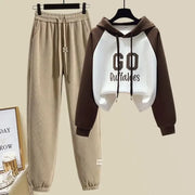 Hooded Print Top Loose Pant Set - Palm and Thread