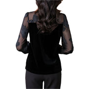 Mesh Lace Patchwork Basic Top - Palm and Thread