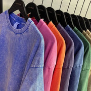 Style Retro Solid Color Short Sleeved T-shirt - Palm and Thread