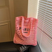 Fashion Straw Hollow Woven Shoulder Bag - Palm and Thread
