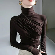 Pleated High Neck Blouse - Palm and Thread