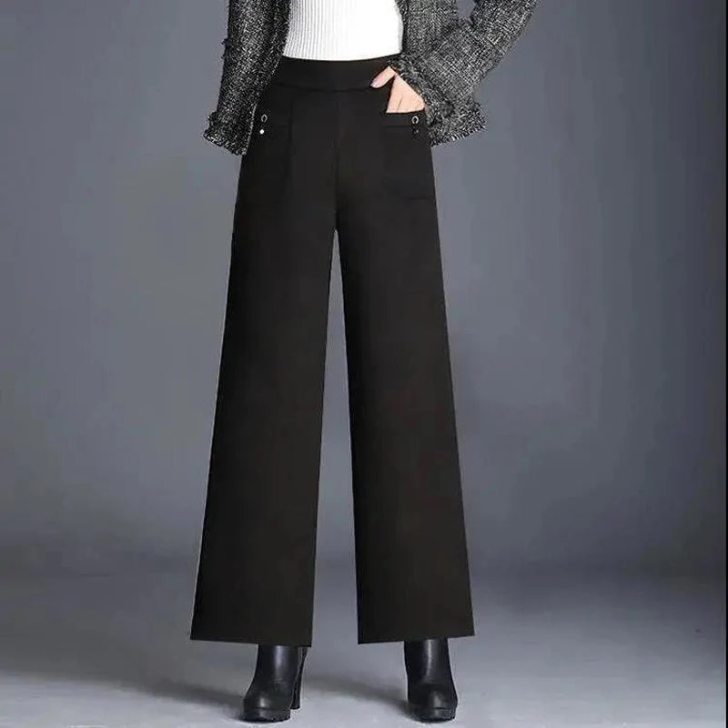 Elegant Thick Woolen Straight Pant - Palm and Thread