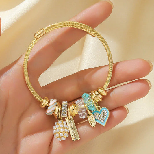 Fashion Multi Element Stainless Steel Panadora - Palm and Thread